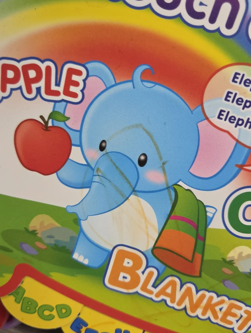 Vtech Touch & Teach Elephant Purple Interactive Learning Toy #1580